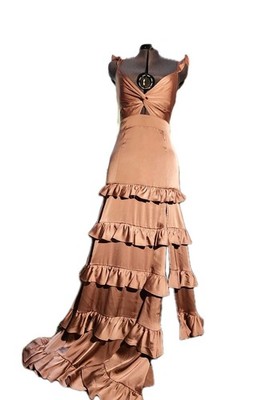 ALTAR'D STATE Alana Marie Tiered Ruffle Formal Dress Women's Size M Rose