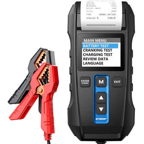 TOPDON Bt300p Tester Batteria Auto 12V Analizzatore Ricarica Digitale Stampante