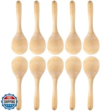 MAGICLULU 10Pcs Maracas Hand Percussion Rattles DIY Wood Maracas with Crisp B