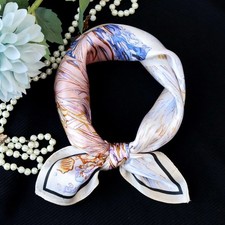   Purple Iris Paisley Print 100 Mulberry Silk Shawl Scarf Necktie Kerchief 21"