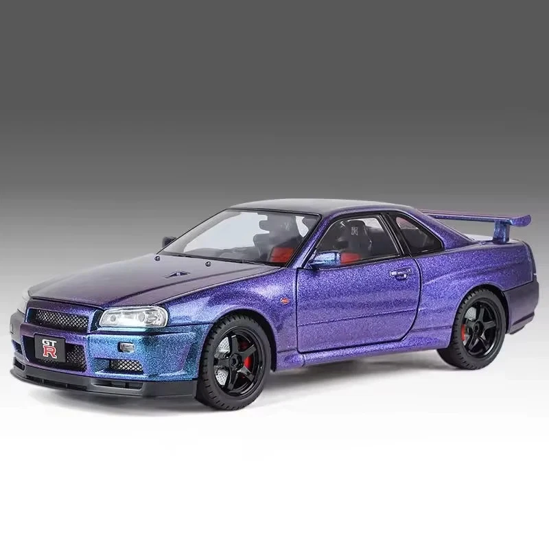 Nissan Skyline GTR R34 | 1:18 | Modellino auto pressofuso Fast & Furious viola - Immagine 2 di 4
