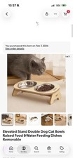 Elevated Stand Double Dog Cat Bowls Raised Food &Water Feeding Dishes Removable