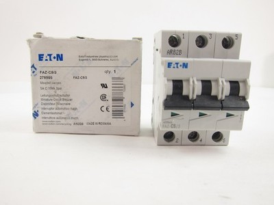 NEW Eaton FAZ-C5/3 Circuit Breaker 278866 3P 5A FAZC53