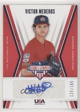 2019 Panini USA Baseball Stars & Stripes 125/166 Victor Mederos #17U-VM Auto s3g