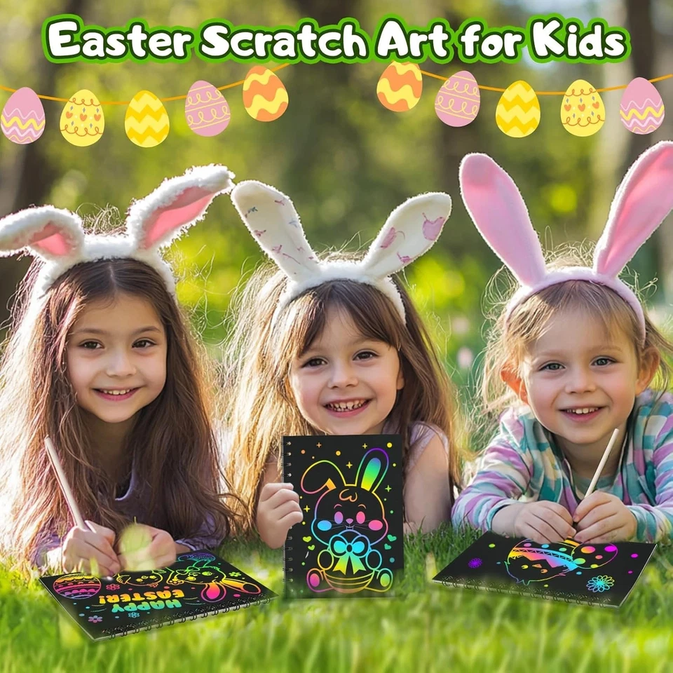 Paquete de 36 cuadernos de arte con rasguños arco iris estudiantes aula bolsa de regalos artículos a granel para Foto 3 de 4