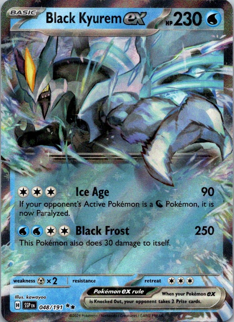 Black Kyurem ex 048/191 Double Rare Surging Sparks Pokemon Near Mint