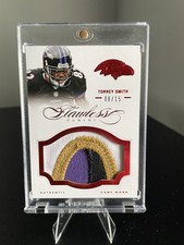 Camiseta deportiva Panini Flawless Ruby 2014 usada en juegos parche Ravens Torrey Smith 15/08 🔥