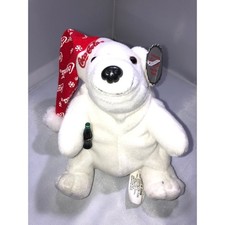 Vintage 1998 Coca-Cola Polar Bear Bean Bag Plush Snowflake Hat Style 0118