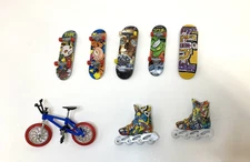 Lot Of 5 Finger Skateboards 1 Finger Bicycle 1 Pair of Finger Roller Blades