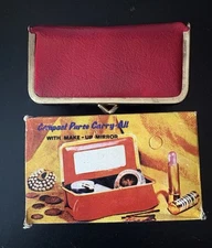 1973 compact purse carry-all with make up mirror W/box