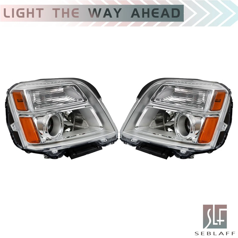 2PCS LH+RH For GMC Terrain SL/SLT/SLE 2010 2011-2015 Halogen Headlight Assembly - Image 2 of 4
