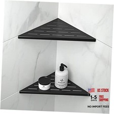 Corner Shower Shelf 10" 304 Stainless Steel Slot Design 10"-2 Pack Matte Black