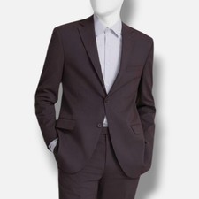DKNY Men's Red Check Nested Modern-Fit Sport Coat Suit Jacket Size 42L