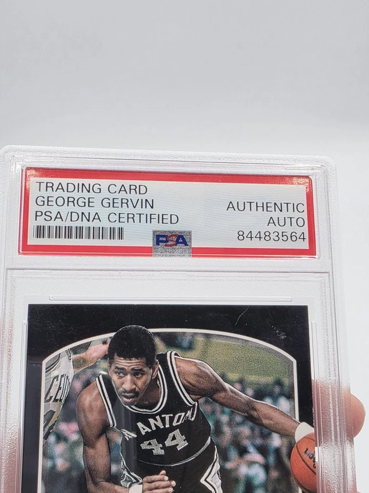 Tarjeta de baloncesto Panini firmada por George Gervin certificada PSA/DNA automática patio Foto 3 de 4