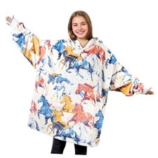 Horse Gifts for Girls, Women, Horse Lovers, Wearable Flannel Horse Beige