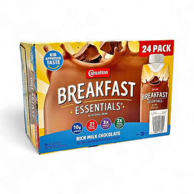 Carnation Breakfast Essentials Rich Milk Chocolate Nutritional Drink 24-Pack