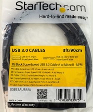 10 New StarTech 3ft USB 3.0 A to USB 3.0 Micro-B USB3SAUB3BK