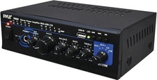 Pyle PTAU45 Wireless BT Stereo Power Amp with Mic Input, MP3/USB Reader 2 x 120