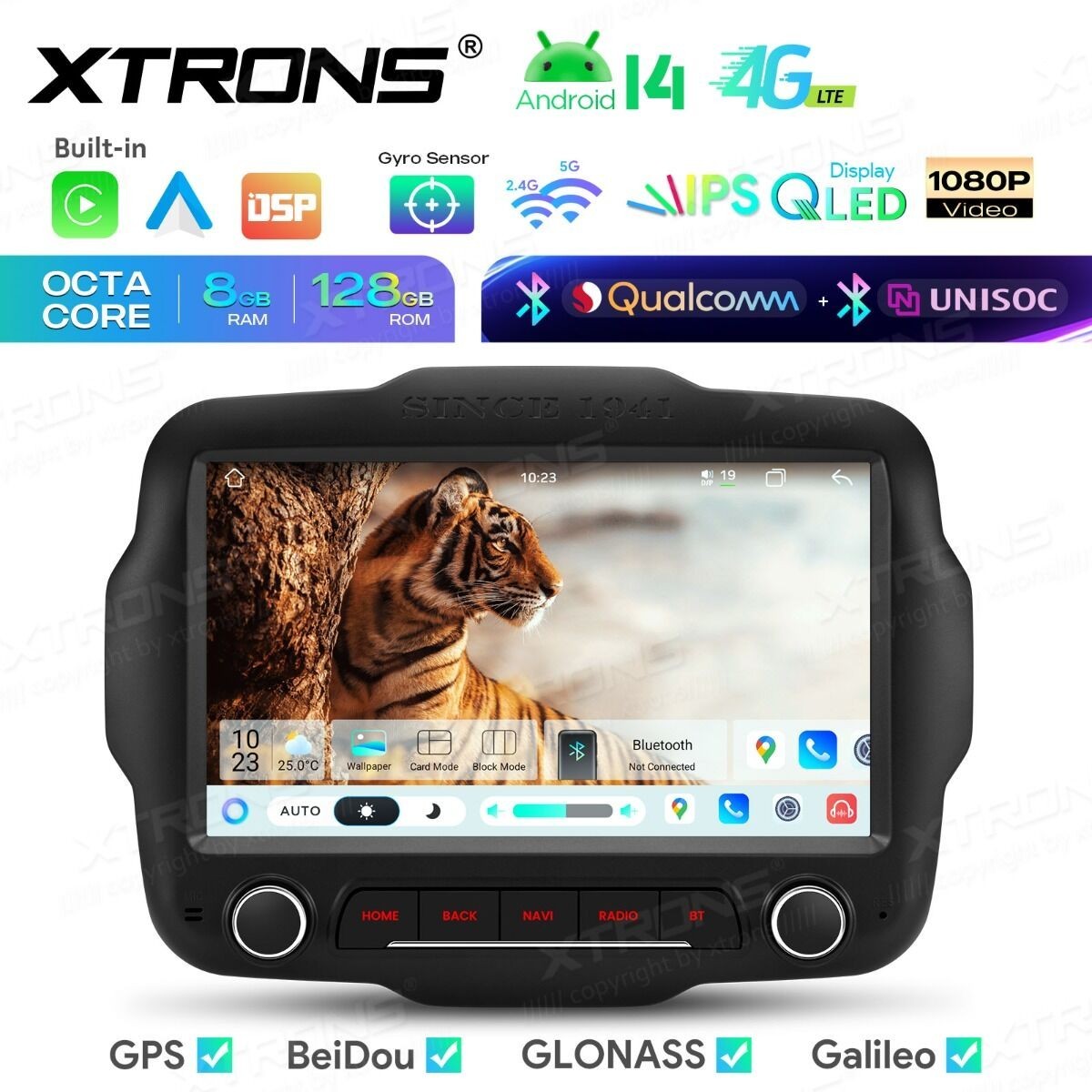 Autoradio GPS Xtrons per Jeep Renegade con Android 14 foto 6