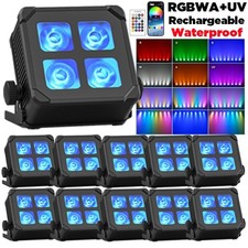 Rechargeable Par Light Wireless LED Waterproof RGBWA UV Uplights DJ Battery DMX