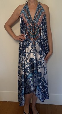 handkerchief hem halter dress D1500 SCL Sequin Halter Top Dress / Handkerchief Hem