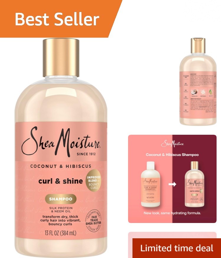 384ml Coconut & Hibiscus Curl/Shine Shampoo - Perfect for Defined, Shiny Curls