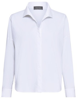 White Label Stehkragenbluse Stehkragen Langarm Ohne Muster Damen NEU