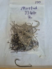 100 - Mustad SPROAT HOOKS Fly Tying and General Purpose Bronze Finish 3366 #2