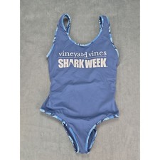 NEW Vineyard Vines Shark Week One Piece Swimsuit Blue XXS