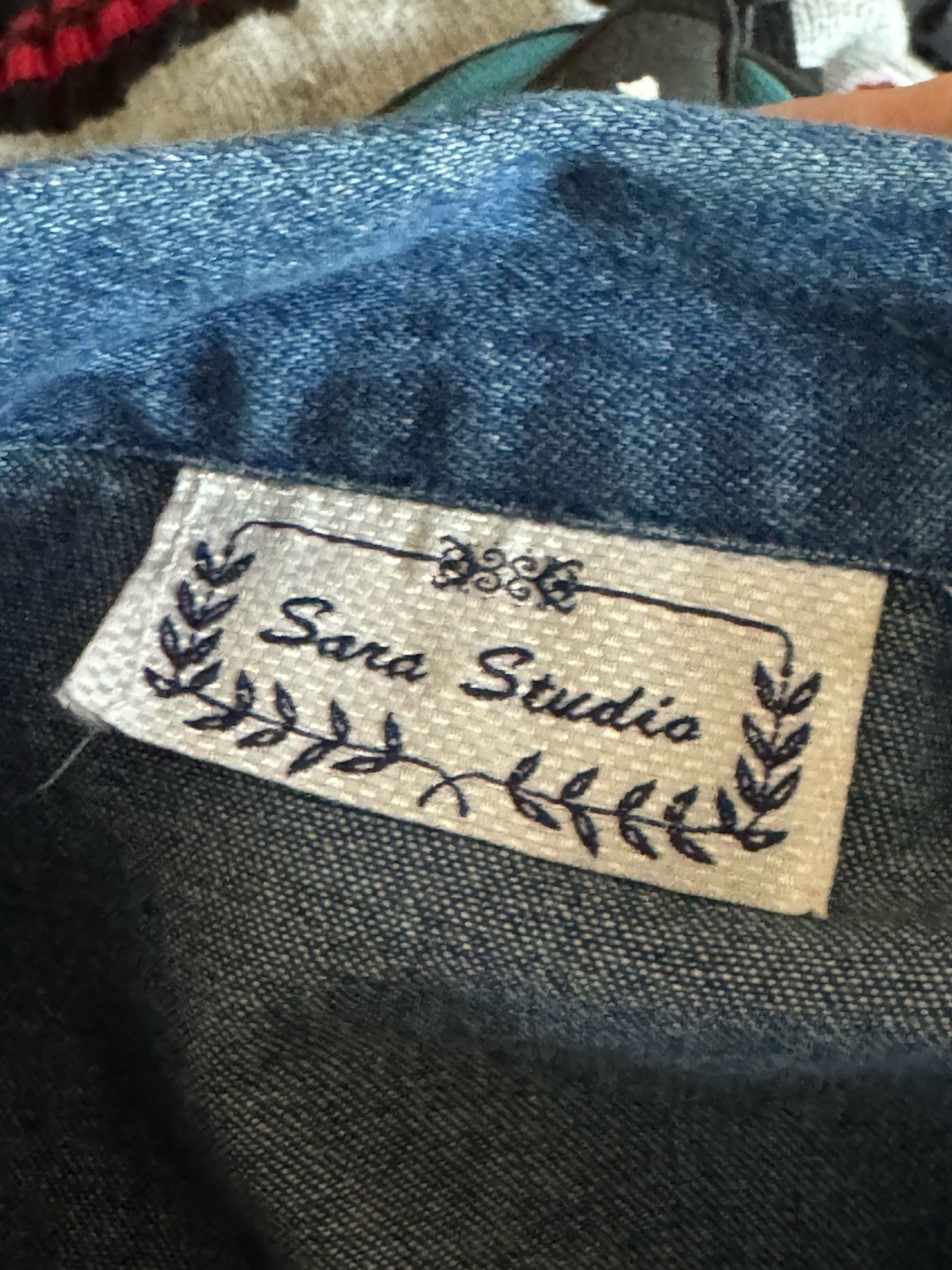 Sara Studio Denim Jacket Size Medium Button Down … - image 6