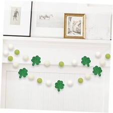 Aukolass St. Patrick's Day Felt Ball Garlands, Green Shamrock Garlands Banner