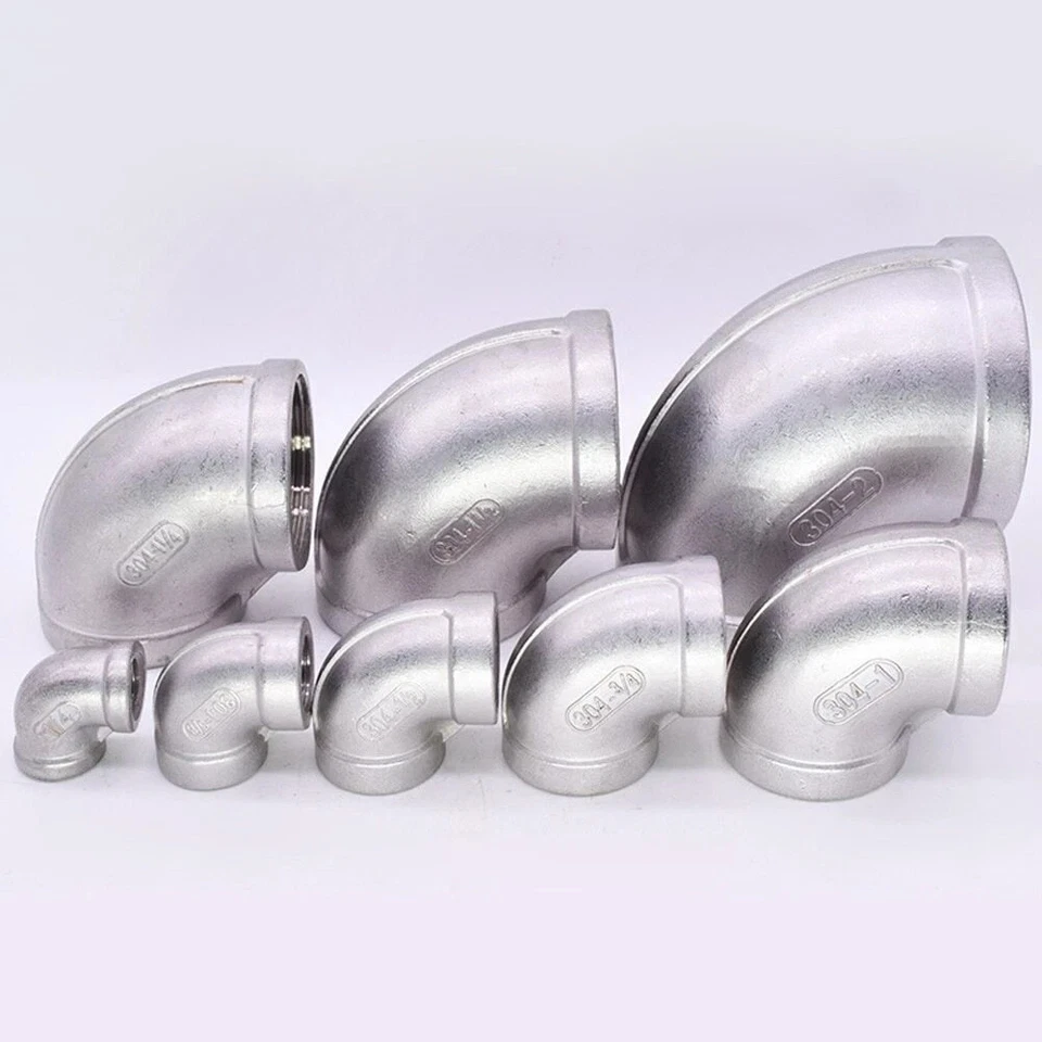 5 Pcs, 3/8" 150 Female NPT 90° Elbow Cast 304 Stainless Steel Pipe Fitting - Image 4 of 4