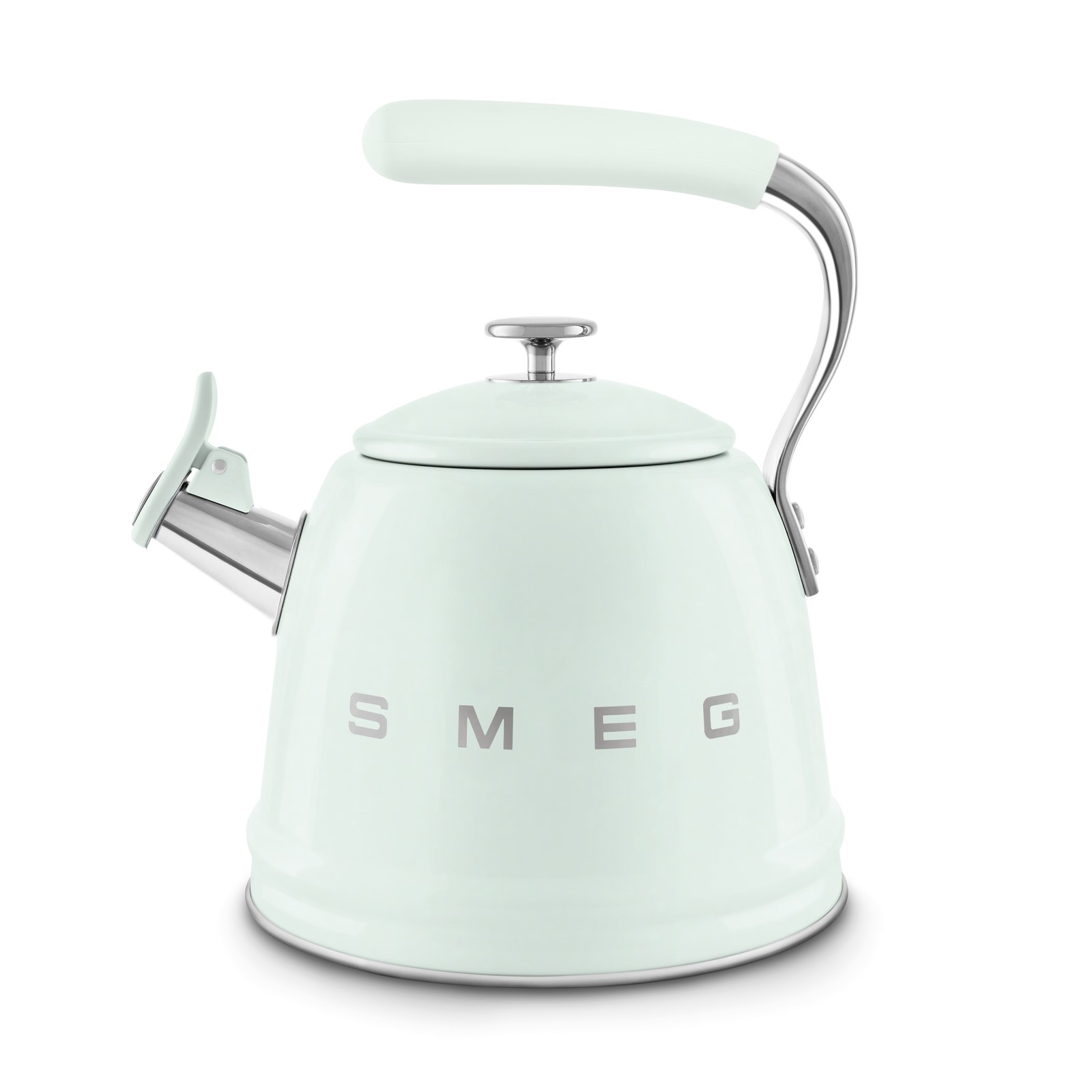 SMEG STOVE TOP WHISTLING KETTLE RETRO 50'S STYLE IN PASTEL GREEN WKF01PG