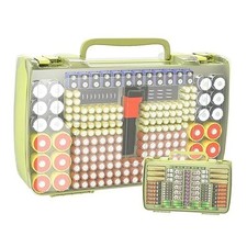 Battery Organizer Storage Holder Box Case with Tester- 269 Batteries Green