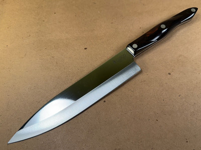 GREAT - Vintage Cutco 1728 KO Petite Chefs Knife 7 1/2'' Orange Swirl Handle USA