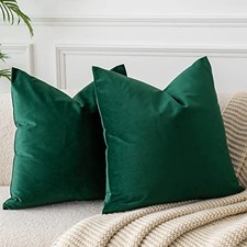 Throw Pillow Covers Set of 2 Decorative 26x26 26" x 26" Pack of 2 Dark Green