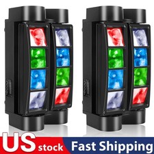 2PCS 8 LEDs Spider Moving Head Stage Lighting Beam DMX Disco Party DJ Light RGBW