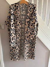 Long leopard print soft cardigan