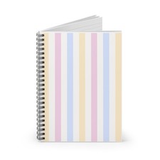 Colorful Striped Spiral Notebook, Cute Journal, School Supplies, Gift