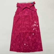 women Hakama 95cm L Size Japanese Kimono ANDON PANTS/SKIRT used pink 5207