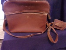 Vintage 1960's Leather Camera  Bag with Shoulder Strap 4" x 8" x 10"