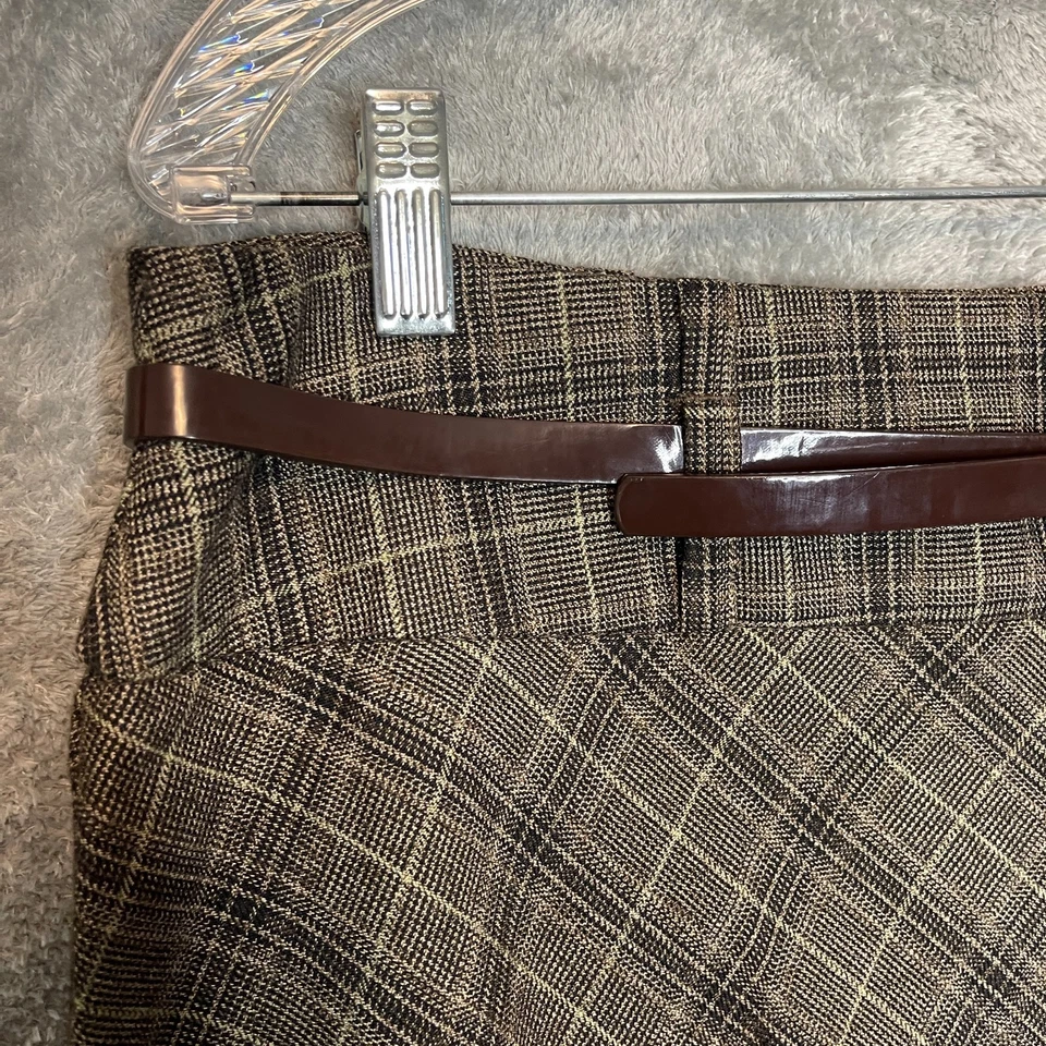 De Colección Dressbarn Y2K Dark Academia Colegiala Maestra Cuadros Cinturón ALine Falda 14 Foto 3 de 4