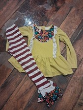 Ricrac Ruffles Tunic And Ruffle Pants Set. Long Sleeve. Size 8. Used Play Cond