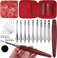 Interchangeable Inline Crochet Hook Ergonomic Crochet Hooks Set with Case For...