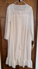 Vtg Willow Creek White Lace Dress Gown Robe Cottagecore Prairie Large New USA