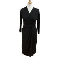 Amelia Collection Black Wrap Midi Dress Size 10