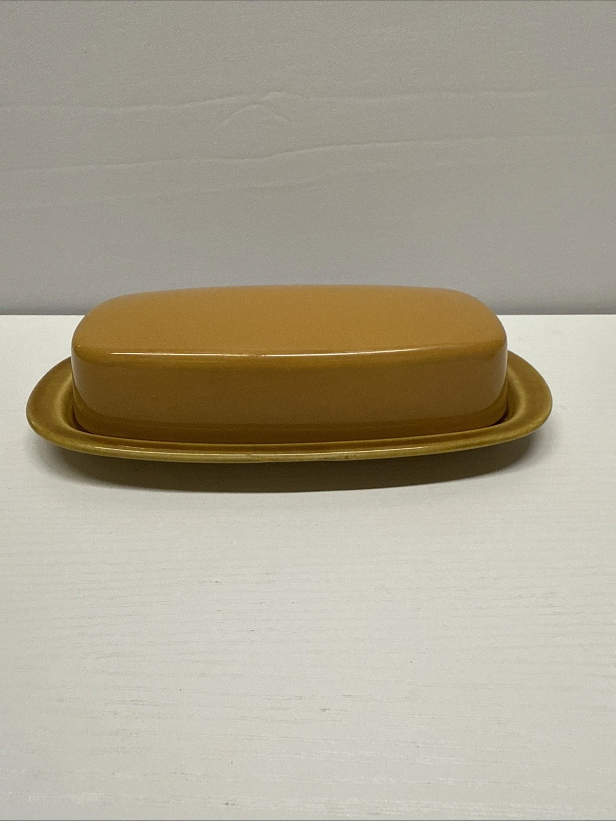 Vintage Ceramic Brown Butter Dish With Lid