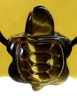 TIGERAUGE    Edelstein   Schildkröte    ANHÄNGER     gebohrt     Nr.1