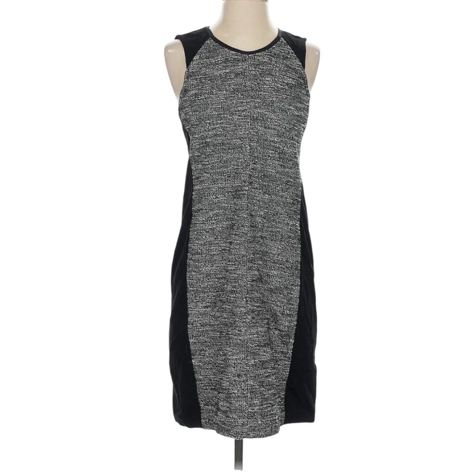 Conjunto de Vestido Chaqueta Traje Tejido Eileen Fisher Boucle S Gris Negro Clásico Foto 3 de 4