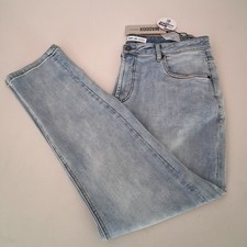 Maddox Slim Tapered Jeans Mens W36 L30 Light Wash Denim New Stretch Pants